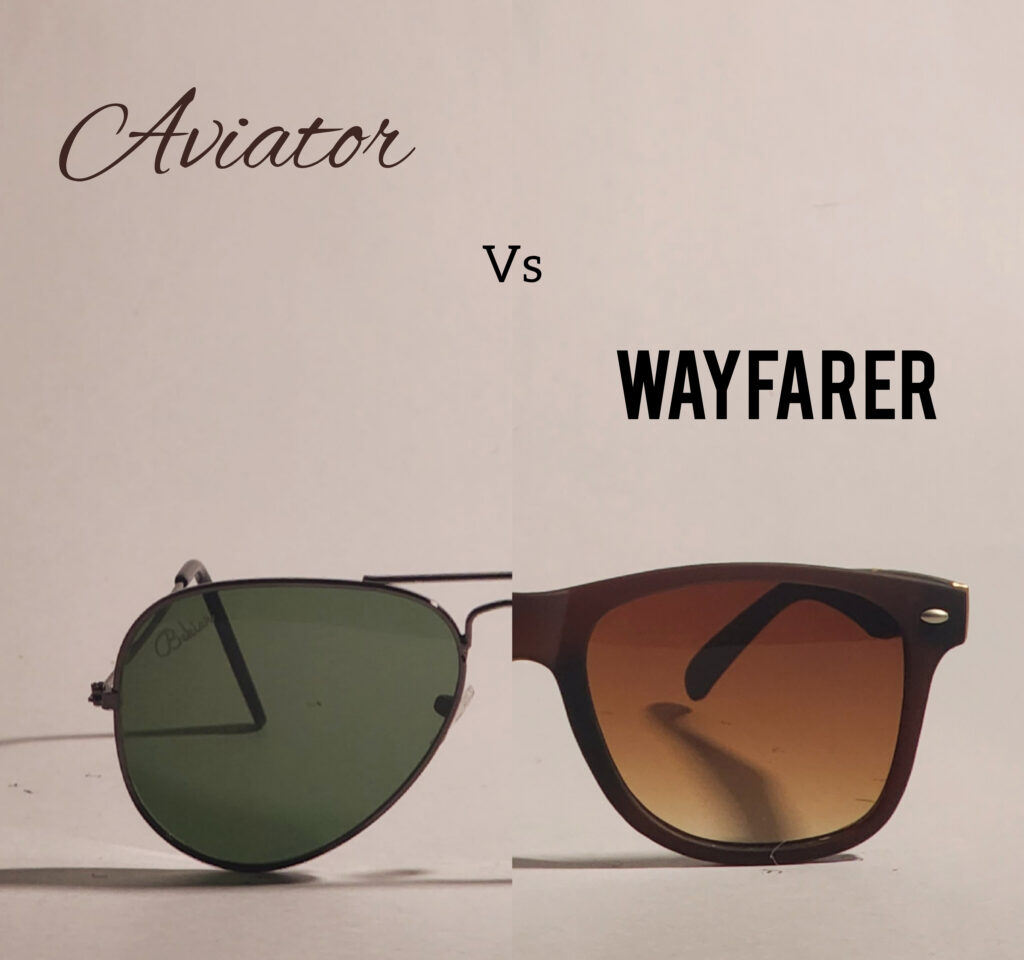 an image showing aviators vs wayfarer